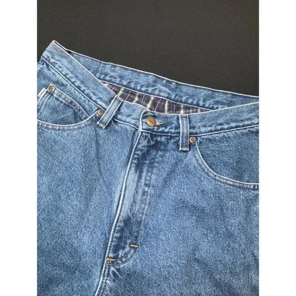 LL Bean Double L Classic Fit Flannel Lined Jeans Mens 32x32 Blue Denim Straight - Picture 12 of 12